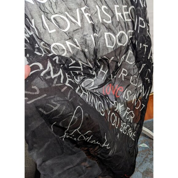 Alina Villasante I Am Love Black Semi Sheer Scarf/Shawl/Wrap - Picture 6 of 6